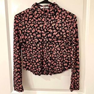 Flowery long sleeve top, women’s small